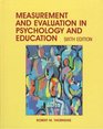 Measurement and Evaluation in Psychology and Education