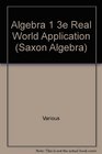 Algebra 1 3e Real World Application
