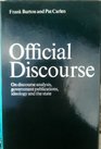 Official Discourse Discourse Analysis Government Publications Ideology and the State