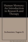 Human Memory an Introduction to Research and Theory