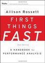 First Things Fast A Handbook for Performance Analysis