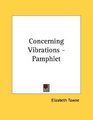 Concerning Vibrations  Pamphlet