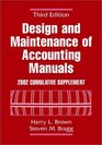 Design and Maintenance of Accounting Manuals 2002 Cumulative Supplement