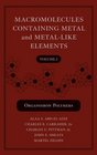 Macromolecules Containing Metal and MetalLike Elements Organoiron Polymers