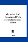 Memoires And Avantures D'Un HonneteHomme