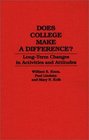 Does College Make a Difference LongTerm Changes in Activities and Attitudes