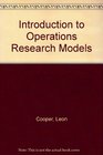Introduction to Operations Research Models