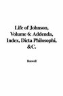 Life of Johnson Volume 6 Addenda Index Dicta Philosophi C