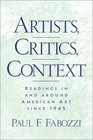 Artists Critics Context Readings in and Around American Art since 1945