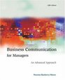 Business Communication for Managers  An Advanced Approach