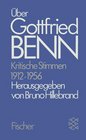 ber Gottfried Benn Kritische Stimmen 19121956