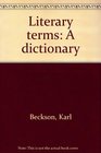 Literary terms A dictionary