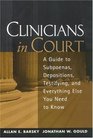 Clinicians in Court A Guide to Subpoenas Depositions Testifying and Everything Else You Need to Know