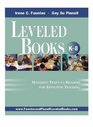 Leveled Books K8 Matching Texts to Readers for Effective Teaching