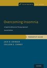 Overcoming Insomnia A CognitiveBehavioral Therapy Approach Therapist Guide