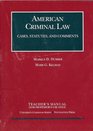 Teacher's Manual for American Criminal Law