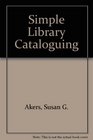 Simple Library Cataloguing