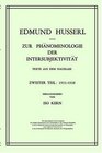 Zur Phnomenologie der Intersubjektivitt Texte aus dem Nachla Zweiter Teil 19211928