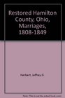Restored Hamilton County Ohio Marriages 18081849