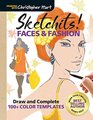 Sketchits Faces  Fashion Draw and Complete 100 Color Templates