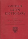 Oxford Latin Dictionary Fascicle VI