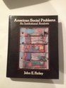 American Social Problems An Institutional Analysis