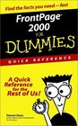 Frontpage 2000 for Dummies Quick Reference