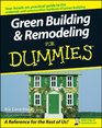 Green Building  Remodeling For Dummies