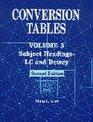 Conversion Tables Volume 3 Subject HeadingsLC and Dewey