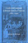 Gender and Language in British Literary Criticism 16601790
