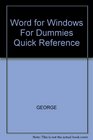 Word for Windows for Dummies Quick Reference