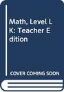 Houghton Mifflin Math Grade K Teachers Edition Volume 1