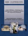 Austin  v Kentucky US Supreme Court Transcript of Record with Supporting Pleadings