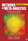 Methods of MetaAnalysis Correcting Error and Bias in Research Findings