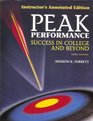 Instructor's annotated edition Peak performance Success in college and beyond