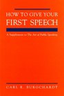 How to Give Your First Speech  Booklet