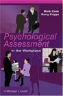 Psychological Assessment in the Workplace A Manager's Guide