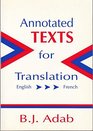 Annotated Texts for Translation EnglishFrench