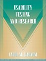 Usability Testing and Research