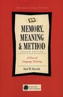 Memory Meaning and  Method Some Psychological Perspectives on Language Learning