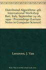 Distributed Algorithms 4th International Workshop Bari Italy September 2426 1990  Proceedings