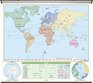 World Beginner Wall Map Roller  K1st grade  64x54  Laminated  Identifies continents and oceans  Markable with dry erase or water soluble marker