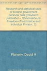 Research and statistical uses of Ontario government personal data