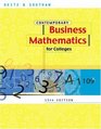 Contemporary Business Math for Colleges