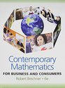 Bundle Contemporary Mathematics for Business and Consumers  Printed Access Card CengageNOW featuring MathCue for Contemporary Mathematics