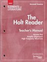 Holt Elements of Literature Second Course The Holt Reader Teacher's Manual