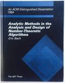 Analytic Methods in the Analysis and Design of Number Theoretic Algorithms