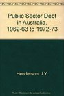 Public sector debt in Australia 196263 to 197273