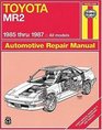 Toyota Mr2 Automotive Repair Manual 19851987