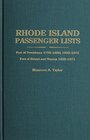 Rhode Island Passenger Lists Port of Providence 17981808 18201872 Port of Bristol  Warren 18201871